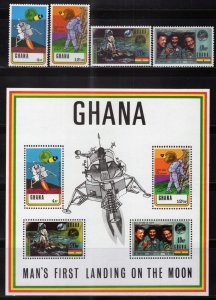 ZAYIX Ghana 389a MNH Space Lunar Landing Astronauts set+2 SS 2 photos 121722SL7