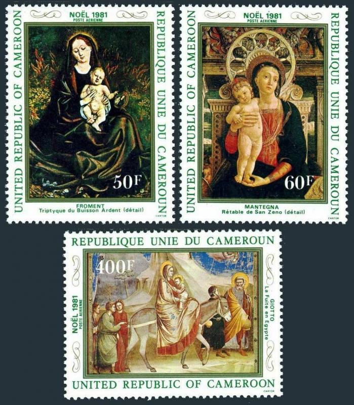 Cameroun C297-C299,MNH.Michel 965-967. Christmas 1981.Froment,Mantegna,Giotto.