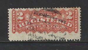 CANADA - #F1 - 2c REGISTRATION USED STAMP WITH GRID CANCEL