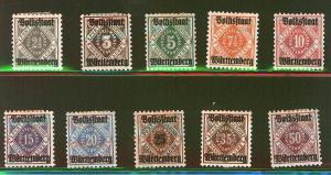 Germany, Wurttemberg, Scott O33-39, mint complete set
