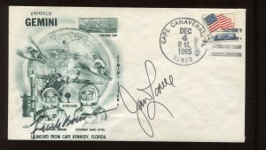 ASTRONAUTS LOVELL & BORMAN SIGNED DEC 4 1965 GEMINI 7 LAUNCH COVER (LV 766)