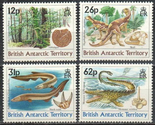 British Antarctic Territory Stamp 172-175  - Dinosaurs