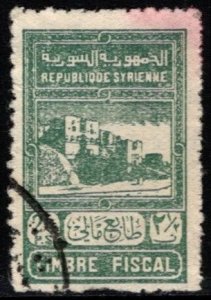 1945 Syria Revenue 2 1/2 Piastres Aleppo Citadel General Tax Duty Used