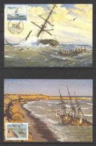 South West Africa Sc# 590-593 SG# 483/6 FDC 4 postcards 1987 Shipwrecks