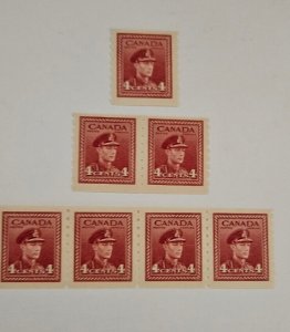 Canada 1942 King George VI War Issue Coils #267 Single, Pair, Strip Of MNH