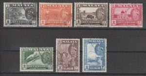 MALAYA/SELANGOR 1961/2 SG 129/35 USED Cat £16