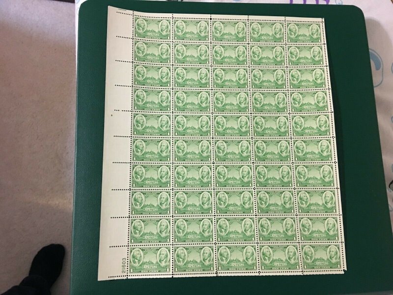 1936 SCOTT #785 MOUNT VERNON GEORGE WASHINGTON 1 CENT FULL SHEET W/50 STAMPS,dd