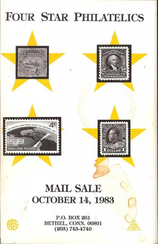 Four Star Philatelics - Mail Sale, Four Star Oct 1983