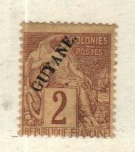 French Guiana Scott 19 Mint hinged fine (small thin) [TH949]