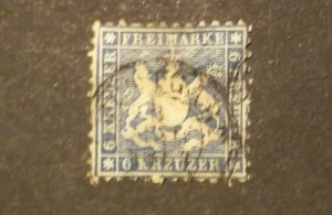 GER.STATE WURTTEMBURG # 37 USED CV $52.50