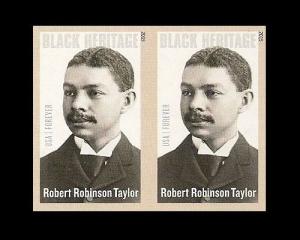 US 4958a Black Heritage Robert Robinson Taylor imperf NDC horz pair MNH 2015