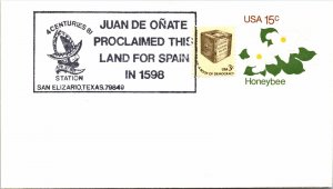 JUAN DE ONATE PROCLAIMED THIS LAND FOR SPAIN IN 1598 PICTORIAL CANCEL COVER 1981