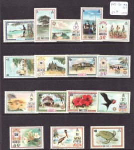 1972 Anguilla Sc# 145-60 - Definitive postage stamp set - MNH Cv$64.90