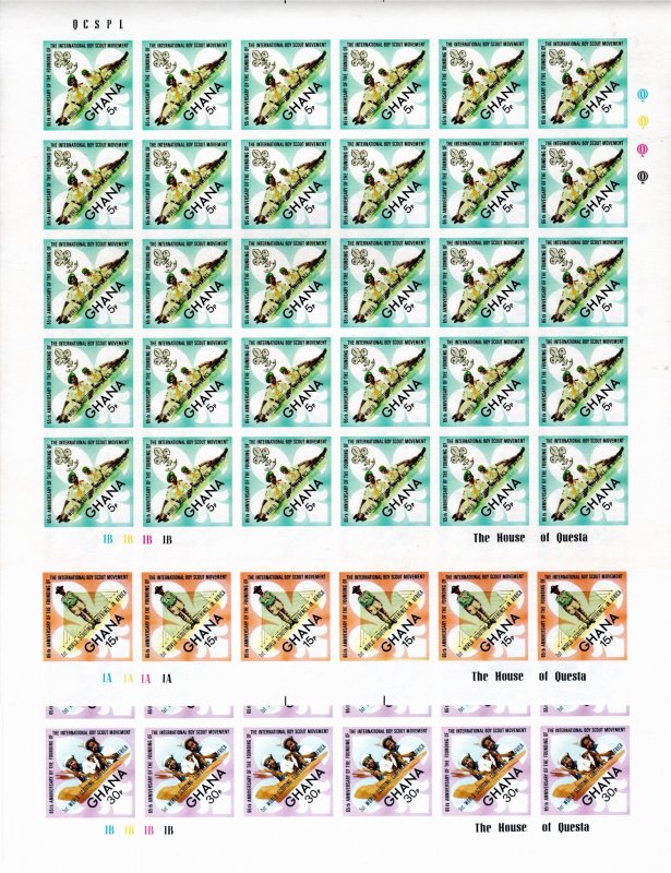 Ghana 1972 MNH Sc 460-4 IMPERFORATE sheets of 30