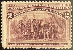 Scott #231 1893 2¢ Columbian Landing of Columbus MNH OG