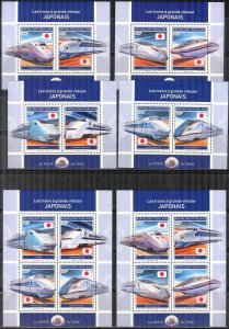 Togo 2018 Japanese Trains 2 sheets of 4 +4 sheets of 2 MNH