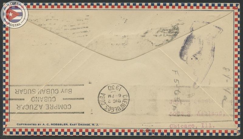 Cuba 1930 First Flight Cover Miami - Cienfuegos | Edifil C39 | CU8132