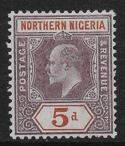 NORTHERN NIGERIA SG24 1905 5d DULL PURPLE & CHESTNUT MTD MINT