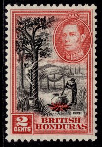 BRITISH HONDURAS GVI SG151, 2c black & scarlet, M MINT.