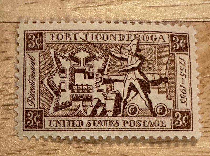 US SCOTT 1071 3c MNH FORT TICONDEROGA ISSUE 1955 GREAT STAMP!