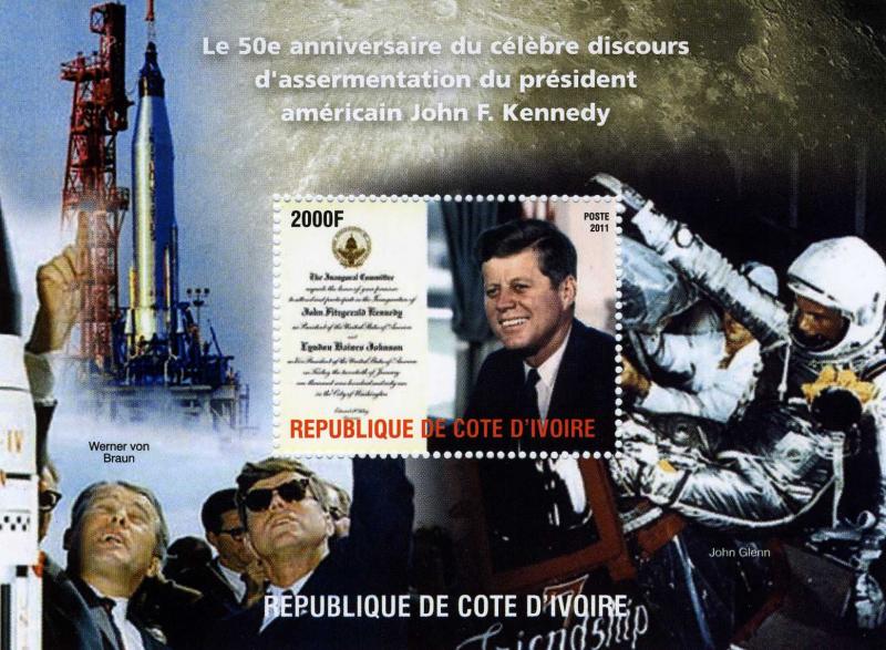 SPACE John Glenn-John F.Kennedy s/s Perforated Mint (NH)