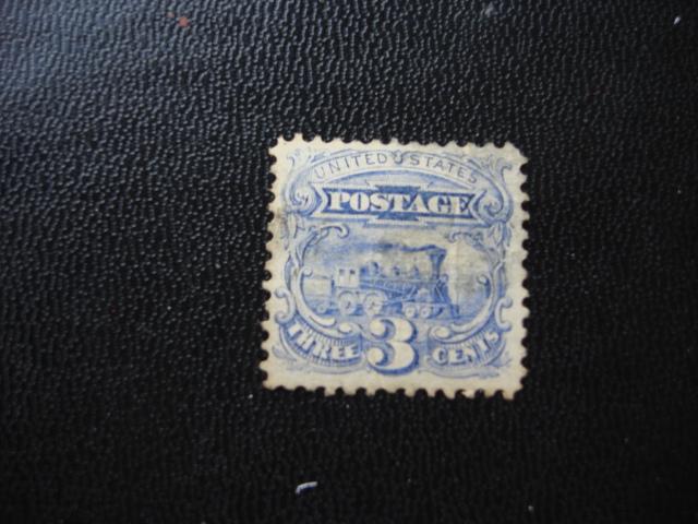 1869  SCOTT # 114 H GRILL  3 c  USED.  F/VF  SCV $ 20.00