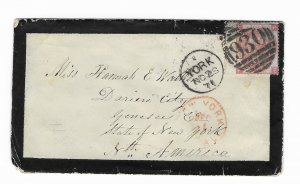 GB 49 1867 3p rose  on cover (mourning cover(