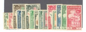 Zanzibar #249-263  Single (Complete Set)