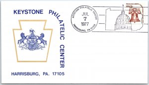 US SPECIAL EVENT COVER PICTORIAL CANCEL KEYSTONE PHILATELIC AT HARRISBURG 1977