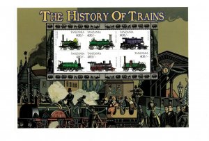 Tanzania 1999 The History Of Trains - Sheet of 6 Stamps - MNH