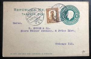1915 Merida Yucatan Mexico Stationery Postcard Cover To Chicago Il USA
