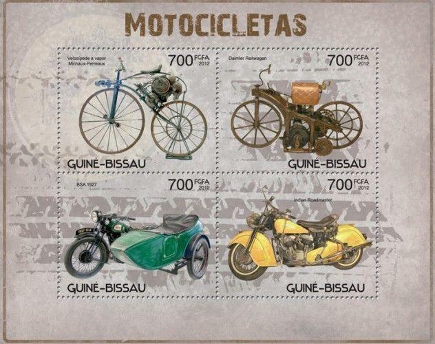 Motorcycles Motorräder Motos Transport Guinea-Bissau MNH stamp sheet