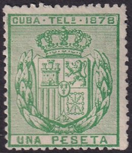 Cuba 1878 telegrafo Ed 43 telegraph MLH*