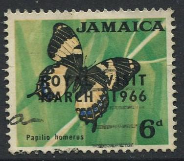 Jamaica -Scott 249 - Royal Visit -1966 - Used - Single 6p Stamp