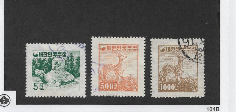 Korea Scott # 196//199 Short set ,VF-XF Used,nice color,see pic !