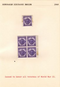 US #940 Mint NH block + single