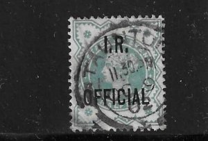 GREAT BRITAIN SCOTT #O16 1901 I.R. OVERPRINT 1/2P (BLUE GREEN) -USED