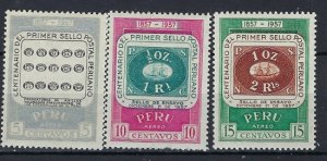 Peru C131-33 MH 1957 issues (an9534)