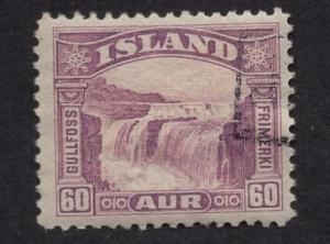 Iceland    #173   used   1931  Gullfoss  60a