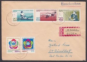 EAST GERMANY 1968 registered cover - nice franking - ships railway.........a3559