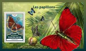 TOGO - 2016 - Butterflies - Perf Souv Sheet - Mint Never Hinged