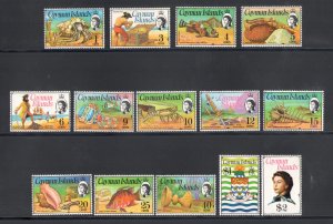 1974 CAYMAN ISLANDS Yvert and Tellier 333-346 + 333a + 333b 16 Values MNH**