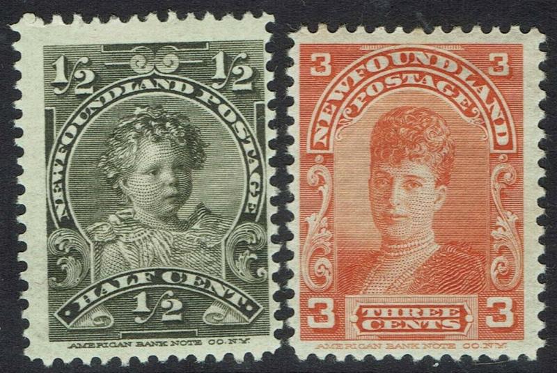 NEWFOUNDLAND 1897 ROYAL PORTRAIT 1/2C AND 3C 