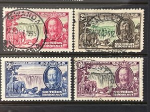 1935 Southern Rhodesia Silver Jubilee Complete Set Sc# 33-6 Used