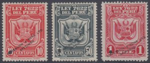 PERU 1935 REVENUES PAGARES, VALES Y LETRAS Akerman 19Sa & 22Sa-23Sa PERF PROOFS
