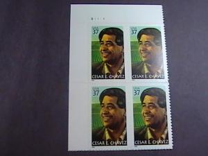 U.S.# 3781-MINT/NEVER HINGED--UL PLATE # BLOCK OF 4--CESAR CHAVEZ--2003