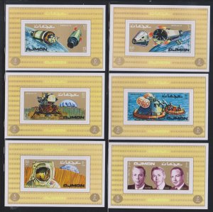 Ajman,  Apollo 14 (MI# 755-760) MNH, Miniature Sheets