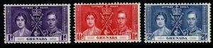 GRENADA SG149/51 1937 CORONATION MTD MINT