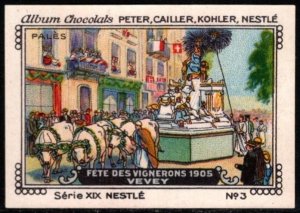 Vintage Swiss Poster Stamp Peter, Cailler, Kohler, Nestlé Vineyards Festival