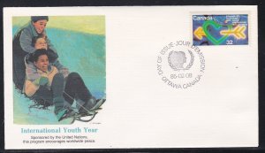 Canada # 1045, International Youth Year, First Day Cover